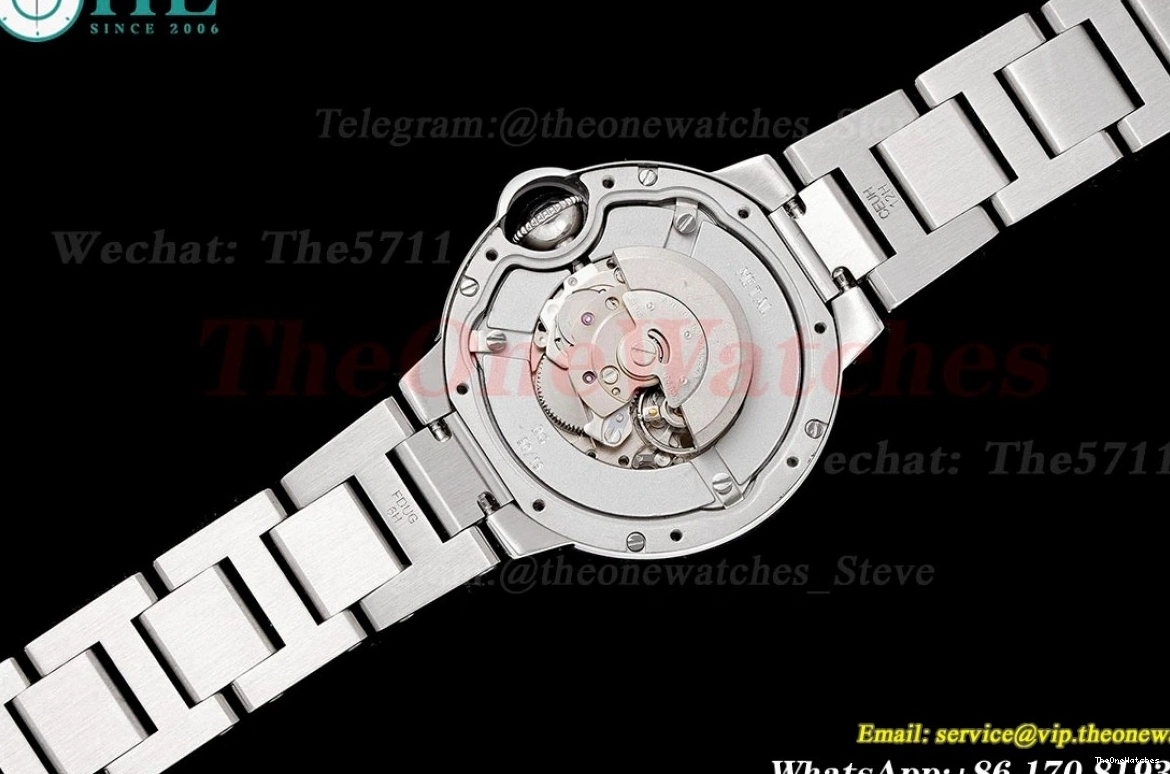 White 33mm AF Cartier NH05 Bleu SS SS Ballon De Dial 1202